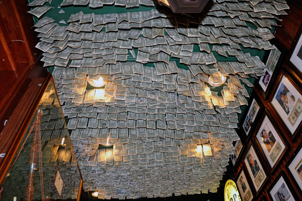 money on ceiling